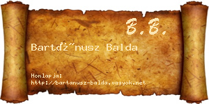 Bartánusz Balda névjegykártya